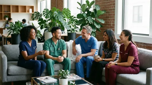 Group of people having a discussion