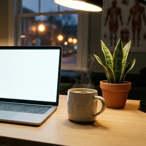 Laptop on a desk